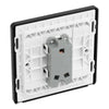BG Evolve Black Chrome 1G Wide Rocker Light Switch PCDBC12WB with 35mm Steel Back Box