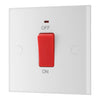 BG 974 Moulded Square Edge | White | 1 Gang 45A 2 Pole Neon Cooker Switch