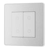 BG Evolve Brushed Steel 200W Double Trailing Edge Master Touch Dimmer PCDBSTDM2W with 25mm Steel Back Box
