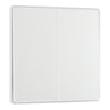 BG Evolve Pearlescent White 2 Gang 2-Way Edge to Edge Rocker Switch PCDCL42EW with 35mm Steel Back Box