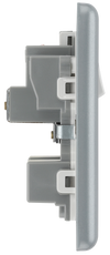 BG MC599 Metal Clad | 1 Gang 15A Switched Round Pin Socket