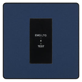 BG Evolve Matt Blue 20AX 2 Way Emergency Lighting Test Key Switch - Key Included - Black Insert