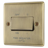 BG Nexus Antique Brass 10A Triple Pole Fan Isolator Switch NAB15 with 35mm Steel Back Box