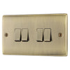 BG Nexus Antique Brass 4 Gang 20A 16AX 2 Way Light Switch NAB44 with 35mm Steel Back Box