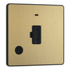 BG Evolve Satin Brass 13A Unswitched Spur with Neon and Flex Outlet PCDSB54B with 35mm Steel Back Box