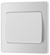 PCDBS12WW Front - This Evolve Brushed Steel 20A 16AX single light switch from British General will operate one light in a room.