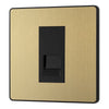 BG Evolve Satin Brass 1 Gang Secondary Telephone Outlet PCDSBBTS1B with 35mm Steel Back Box