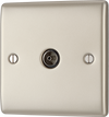 NPR60 Front - This single coaxial socket from British General can be used for TV or FM aerial connections.