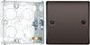BG Nexus Black Nickel Single Blank Plate NBN94 and 25mm Steel Back Box