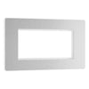 BG Evolve Brushed Steel 4G Euro Plate with 2X USB-A Dual Chargers – Black Insert