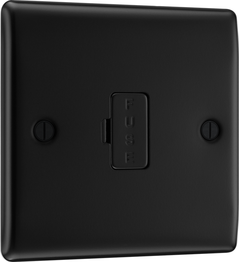 BG NFB54 Nexus Metal Matt Black 13A Unswitched Fused Spur Unit