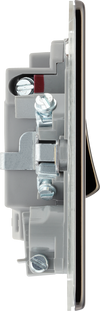 Newlec British General FBN53 Nexus Flatplate Screwless Black Nickel 13A 2 Pole Neon Flex Switched Fused Spur Unit