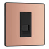 BG Evolve Polished Copper 1 Gang Secondary Telephone Socket PCDCPBTS1B with 25mm Steel Back Box