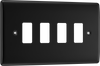 BG RNFB4 Nexus Metal Matt Black 4 Module Grid Front Plate