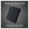 BG Evolve Matt Black 2 Way Double Edge to Edge Rocker Switch PCDMB42EB with 35mm Steel Back Box