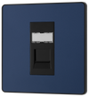 PCDDBRJ451B Front - This Evolve Matt Blue RJ45 ethernet socket from British General uses an IDC terminal connection and is ideal for home and office, providing a networking outlet with ID window for identification.