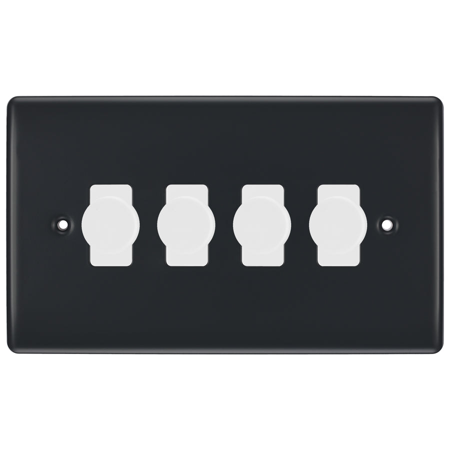 BG Part M 4 Gang Switch 4x Intelligent Dual Mode Dimmer Custom Grid