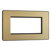 BG Evolve Satin Brass 4G Faceplate with 45W USB A+C Charger Modules – Black Insert