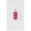 BG 872 Moulded Round Edge | White | 2 Gang 45A 2 Pole Neon Cooker Switch