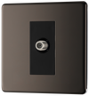 BG FBN64 Flatplate Screwless Satellite Socket, 1 Gang, Black Insert
