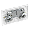 BG 922 Moulded Square Edge | White | 2 Gang 13A 1 Pole Switched Socket