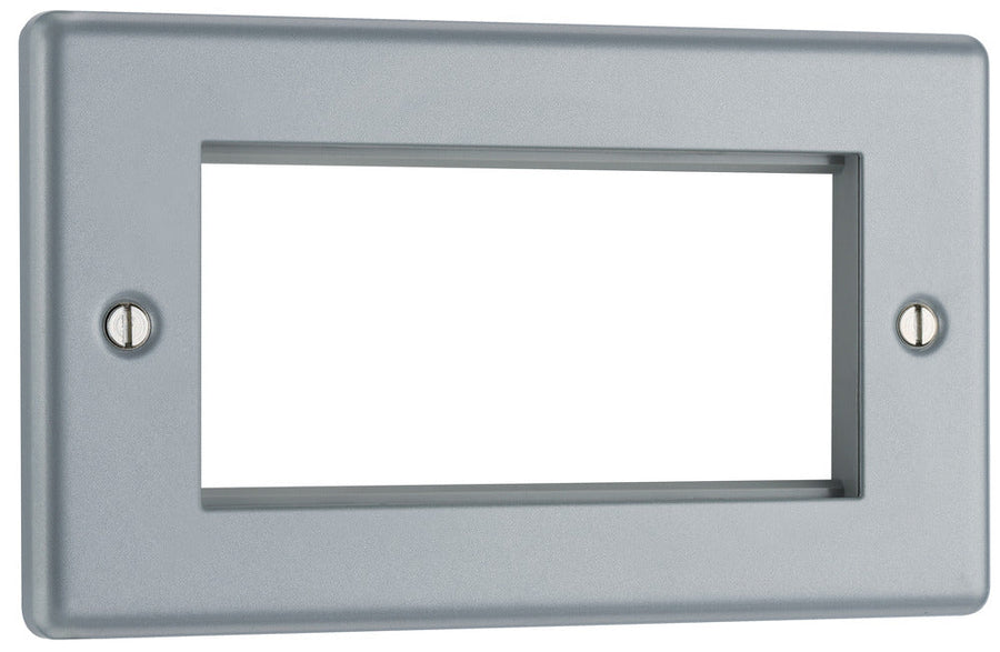 BG MC5EMR4 Metal Clad | 4 Module Rectangular Euro Module Front Plate