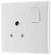 BG 829S Moulded Rounded Edge | White | 1 Gang 5A Switched Round Pin Socket