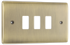 BG RNAB3 Nexus Metal Antique Brass 3 Module Grid Front Plate