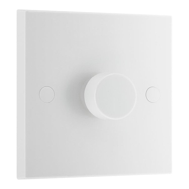 BG 981 Moulded Square Edge | White | 1 Gang 200W 2 Way Trailing Edge Dimmer Switch
