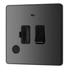 BG Evolve Black Chrome 13A Switched Spur with Neon and Flex Outlet PCDBC52B with 25mm Steel Back Box