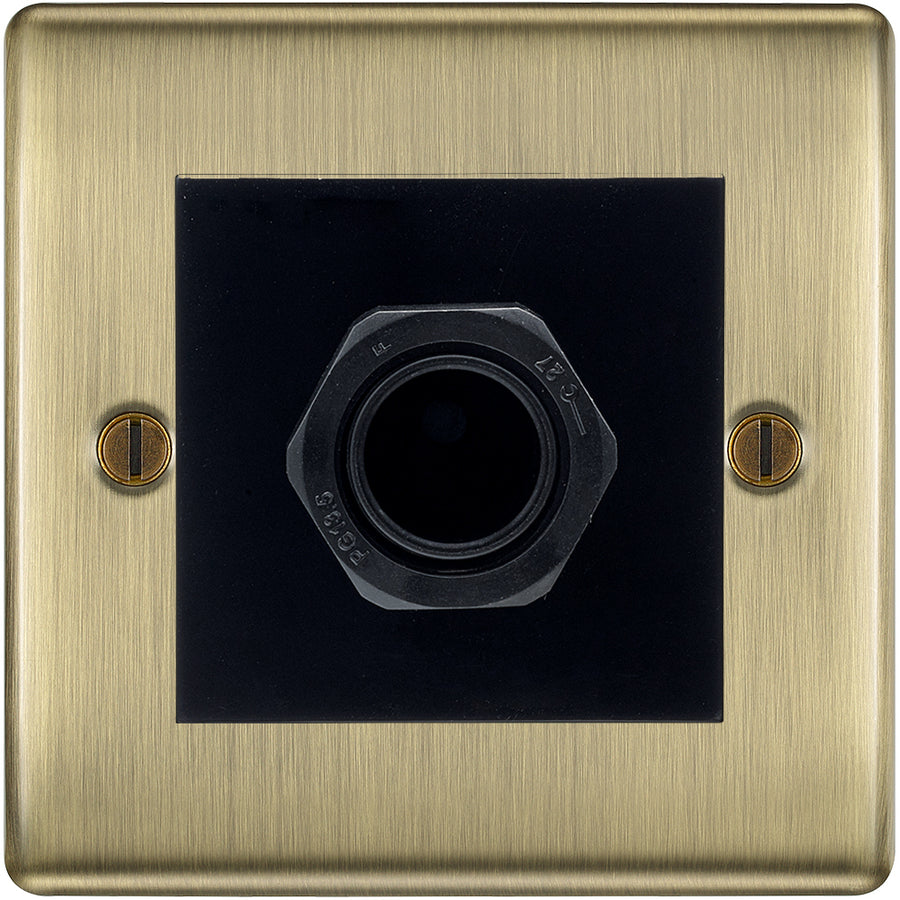 BG Nexus Antique Brass 45A Flex Outlet Euro Module | Black Insert