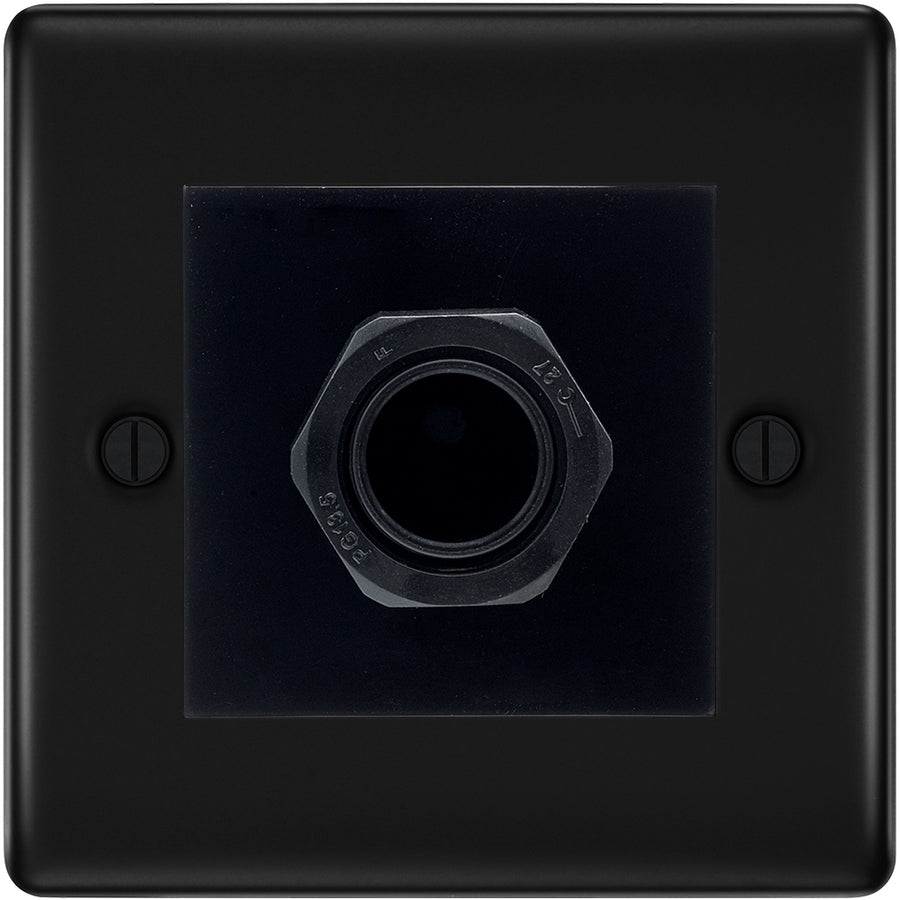 BG Nexus Matt Black 45A Flex Outlet Euro Module | Black Insert