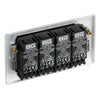 BG Nexus Polished Chrome 200W 2 Way Quad Trailing Edge Dimmer Switch NPC84 with 25mm Steel Back Box
