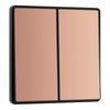 BG Evolve Polished Copper 2 Way Double Edge to Edge Rocker Switch PCDCP42EB with 35mm Steel Back Box