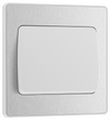 PCDBS12WW Front - This Evolve Brushed Steel 20A 16AX single light switch from British General will operate one light in a room.