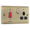 BG Nexus Antique Brass 45A Switch 13A Switched Socket Cooker Control Unit with Surface Pattress Back Box