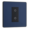 BG Evolve Matt Blue Single Master Touch Dimmer Switch PCDDBTDM1B with 35mm Steel Back Box