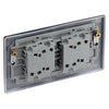 BG Nexus Matt Black 20A 16AX 2 Way Quadruple Light Switch NFB44 with 25mm Steel Back Box