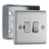 BG Nexus Brushed Steel 13A Switched Fused Connection Unit & Surface Pattress Back Box