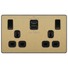 BG Evolve Satin Brass PCDSB22UAC45B USB Double Socket 45W Type A & C USB