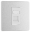 BG PCDBSRJ451W Brushed Steel Evolve RJ45 Cat6 Data Outlet - White Insert