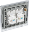 NPCRJ452 Back - This RJ45 ethernet socket from British General uses an IDC terminal connection and is ideal for home and office providing two networking outlets with ID windows for identification. 