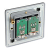 BG Screwless Matt Black 2 Gang Coaxial TV Socket FFB61 with 25mm Steel Back Box