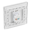 BG Evolve Brushed Steel RJ45 Cat6 Single Data Outlet PCDBSRJ451W with 35mm Steel Back Box