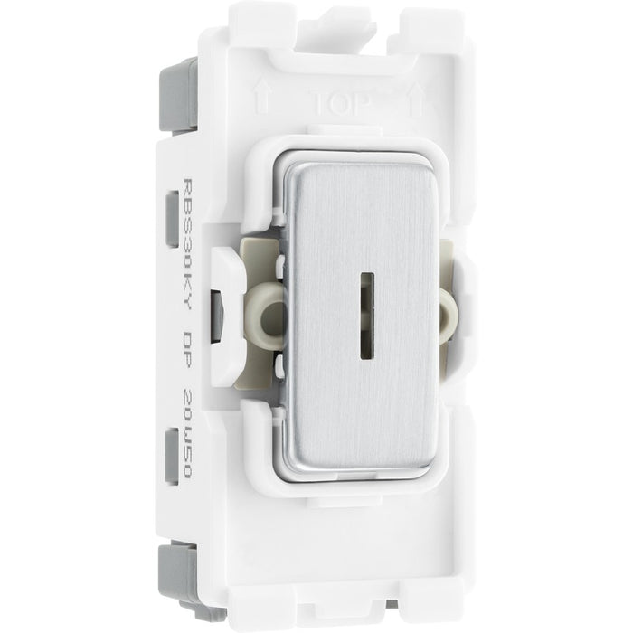 BG RBS30KY Nexus Grid Brushed Steel 20A 2 Pole Key Switch Module