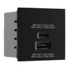 BG Evolve Satin Brass 45W USB Wall Socket Euro Module USB-A & C - Black Insert