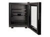 Corby Eton 35L Glass Door Minibar in Black & Black - UK Plug