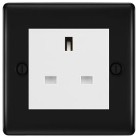 BG Nexus Matt Black 13A Unswitched Socket NFBUSSW