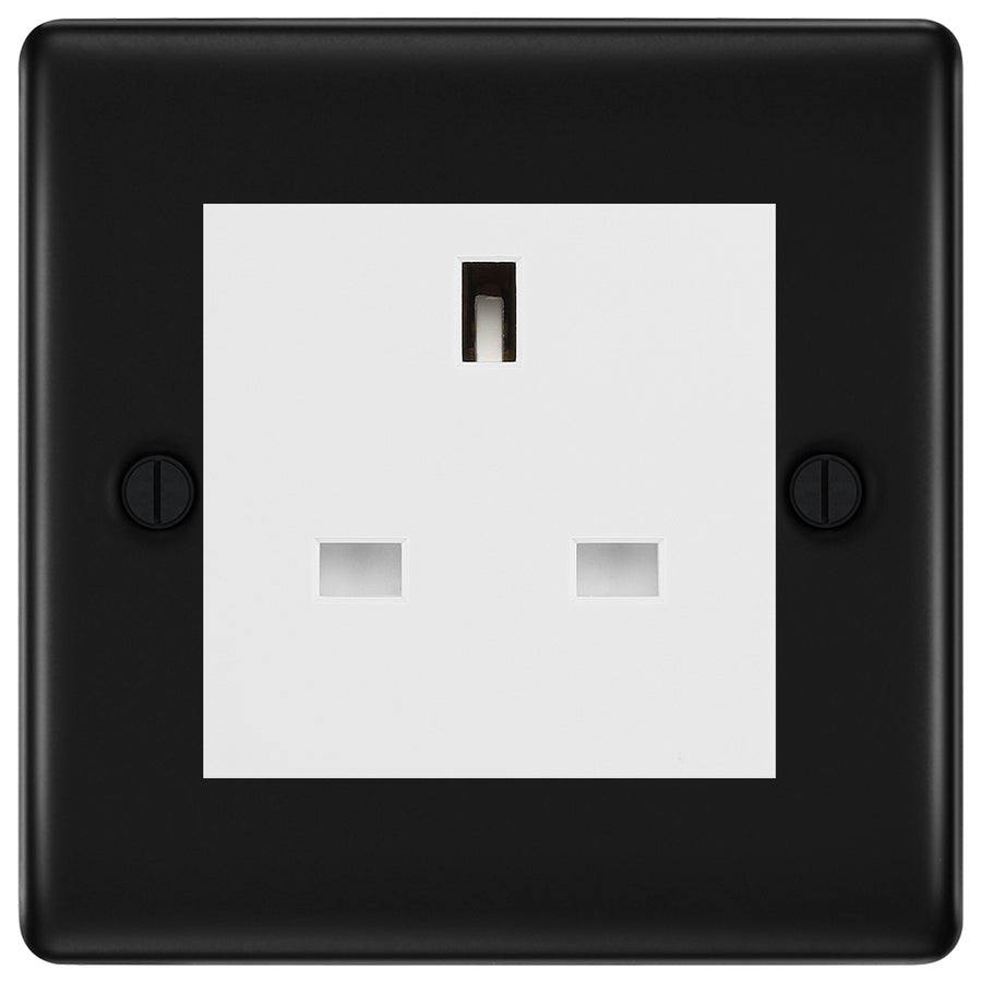 BG Nexus Matt Black 13A Unswitched Socket NFBUSSW