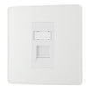 BG Evolve Pearlescent White RJ45 Cat6 Single Data Socket PCDCLRJ451W with 35mm Steel Back Box